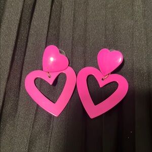 Pink Heart-Shaped Earrings